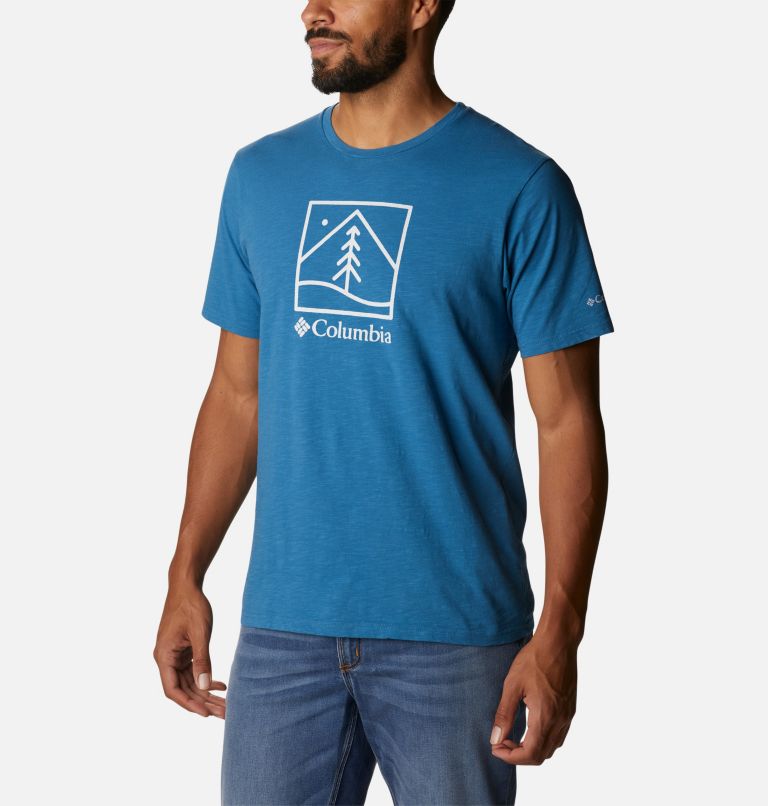 Thumbnail: Men’s Break It Down Casual Organic Cotton T-Shirt, Color: Mineral Blue, Plant It Graphic, image 5