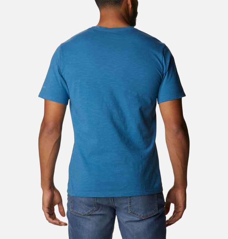 Thumbnail: Men’s Break It Down Casual Organic Cotton T-Shirt, Color: Mineral Blue, Plant It Graphic, image 2