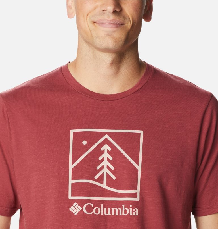 T-shirt en Coton Biologique Casual Break It Down Homme, Color: Marsala Red, Plant It Graphic
