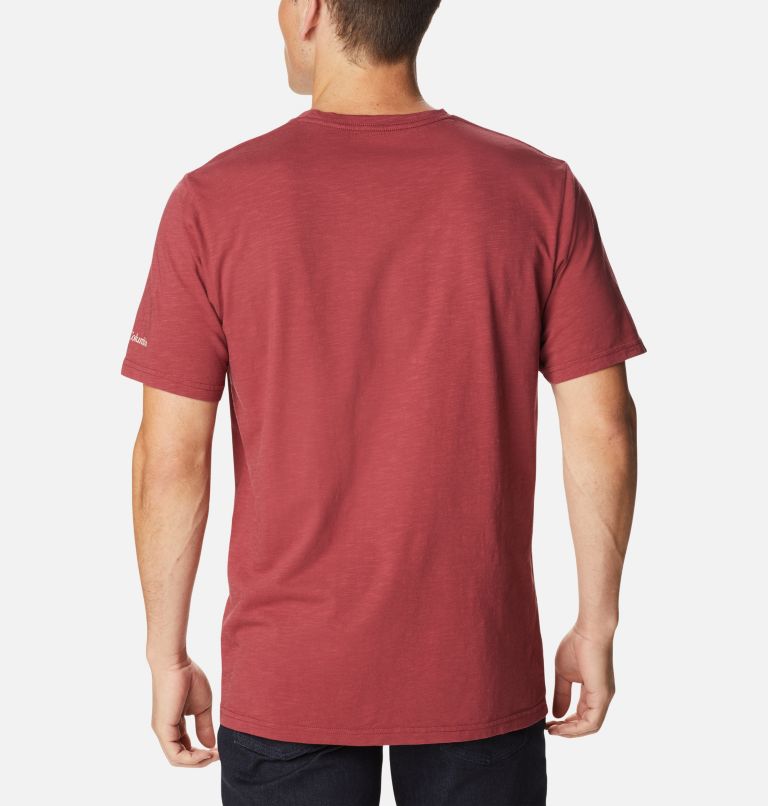 Men’s Break It Down Casual Organic Cotton T-Shirt, Color: Marsala Red, Plant It Graphic