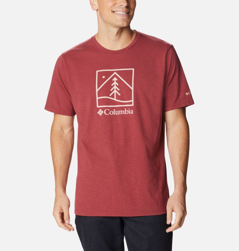 M Break it Down SS Tee | 619 | M, Color: Marsala Red, Plant It Graphic, image 1