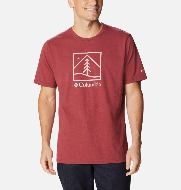 Break It Down Casual T-Shirt aus Bio-Baumwolle für Männer, Color: Marsala Red, Plant It Graphic