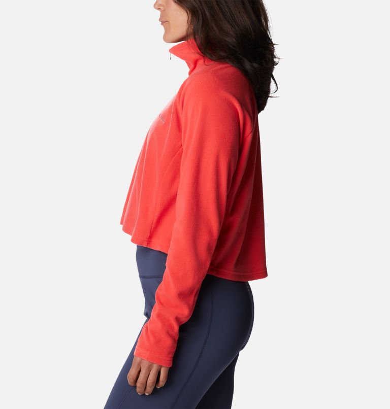 Thumbnail: Women’s Glacial II Casual Cropped Fleece, Color: Red Hibiscus, image 3