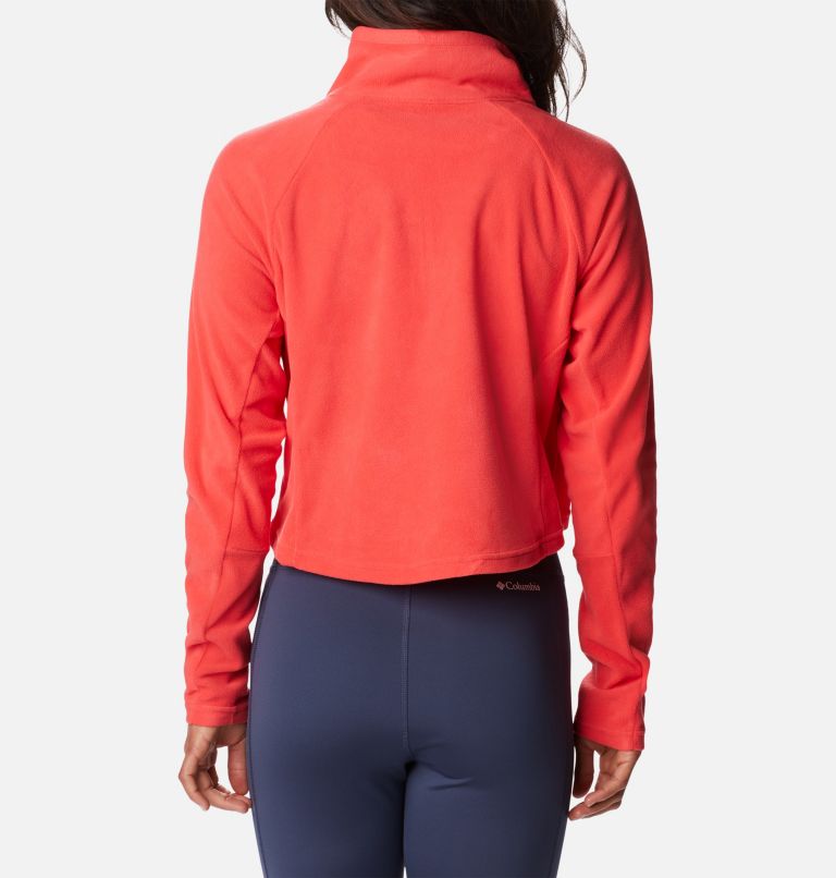 Thumbnail: Women’s Glacial II Casual Cropped Fleece, Color: Red Hibiscus, image 2