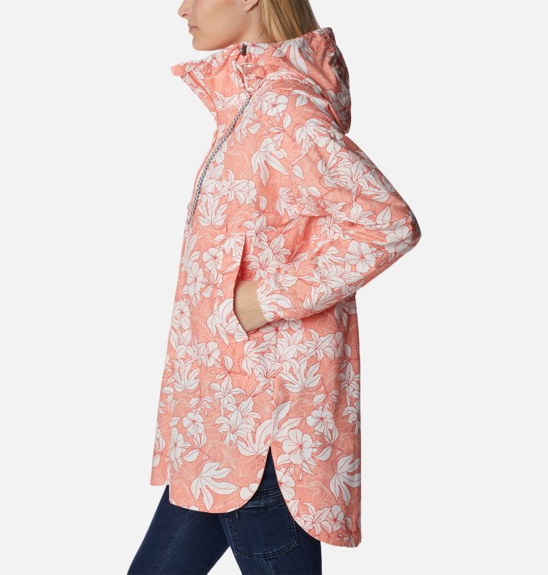 Thumbnail: Women's Little Fields Printed Long Jacket, Color: Coral Reef Lakeshore Floral Print, image 3