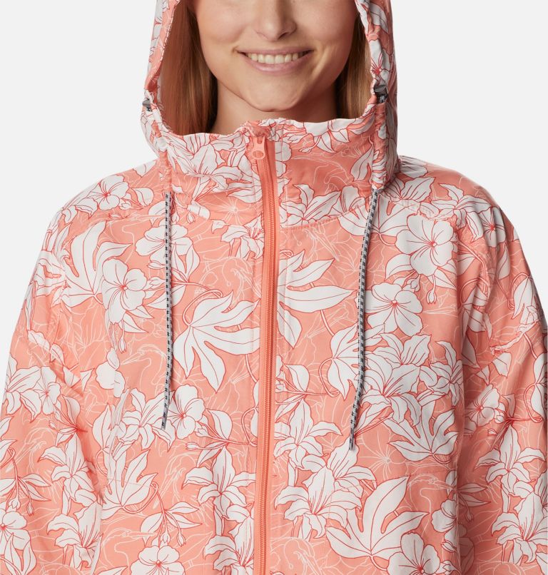Women's Little Fields Printed Long Jacket, Color: Coral Reef Lakeshore Floral Print, image 4