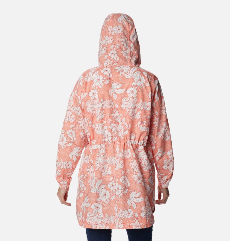 Thumbnail: Women's Little Fields Printed Long Jacket, Color: Coral Reef Lakeshore Floral Print, image 2