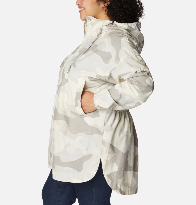 Women's Little Fields Printed Long Jacket - Plus Size, Color: Chalk Mod Camo Print, image 3