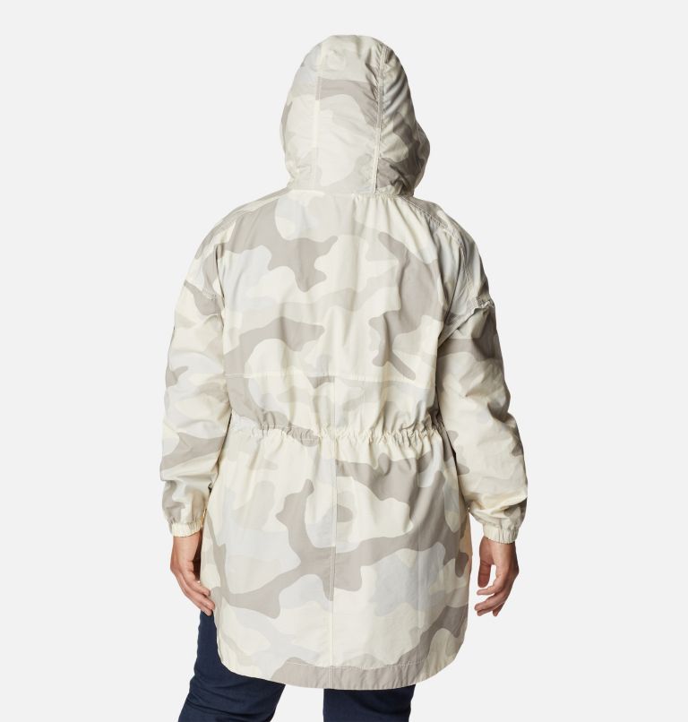 Thumbnail: Women's Little Fields Printed Long Jacket - Plus Size, Color: Chalk Mod Camo Print, image 2