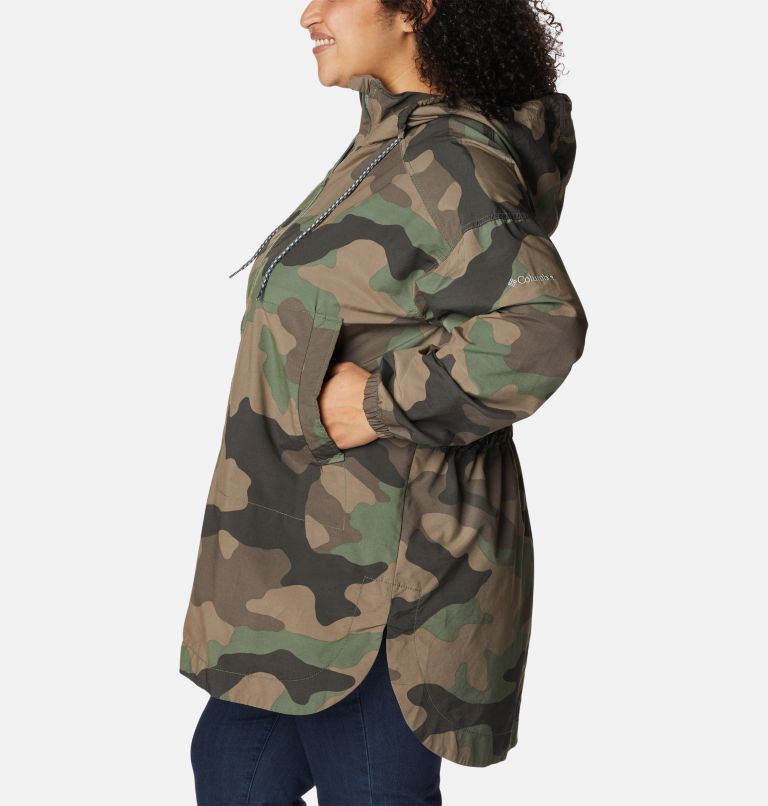 Women's Little Fields Printed Long Jacket - Plus Size, Color: Cypress Mod Camo Print, image 3
