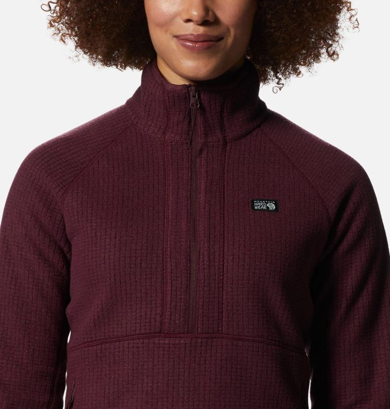 Women's Explore Fleece Half Zip, Color: Cocoa Red, image 4