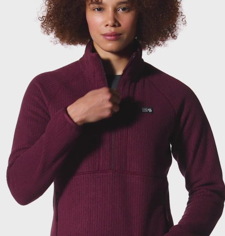 Women's Explore Fleece Half Zip, Color: Cocoa Red