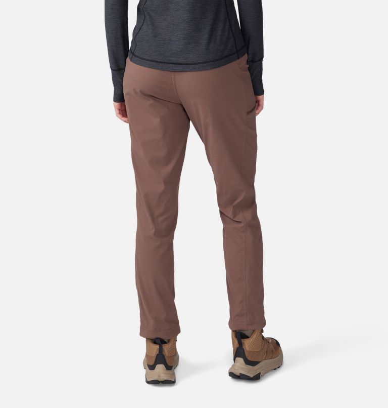 Super-warm plain straight long pants with brushed lining