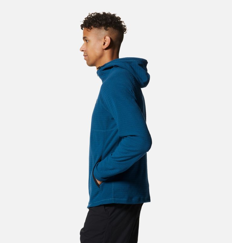 Men's Summit Grid Hoody, Color: Dark Caspian, image 3