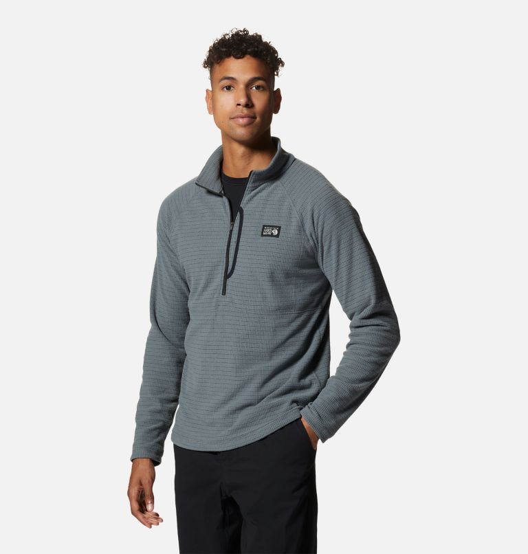 Men's Adventure Grid Fleece, Hooded Half-Zip