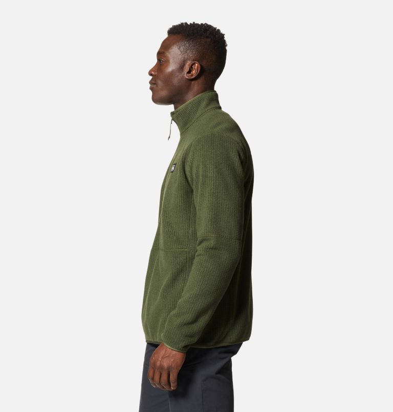 Men's Explore Fleece Half Zip, Color: Surplus Green, image 3