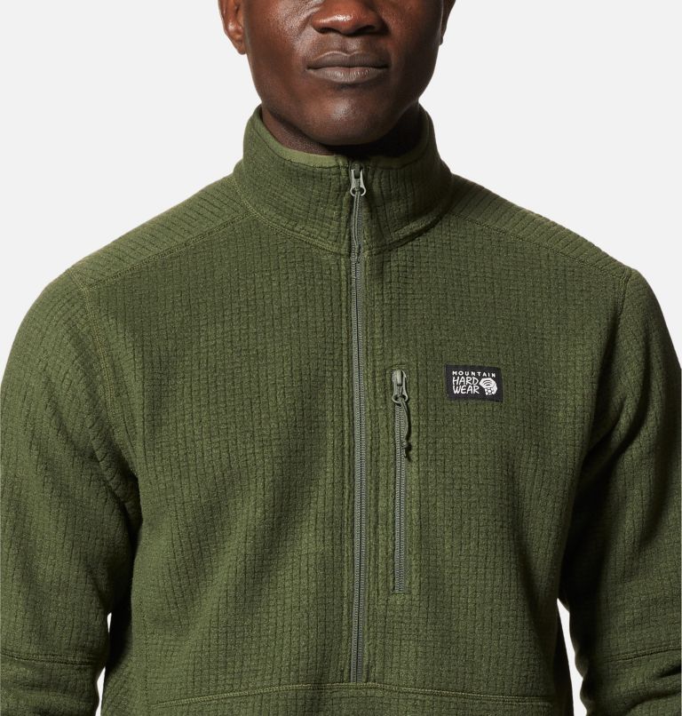 Thumbnail: Men's Explore Fleece Half Zip, Color: Surplus Green, image 4