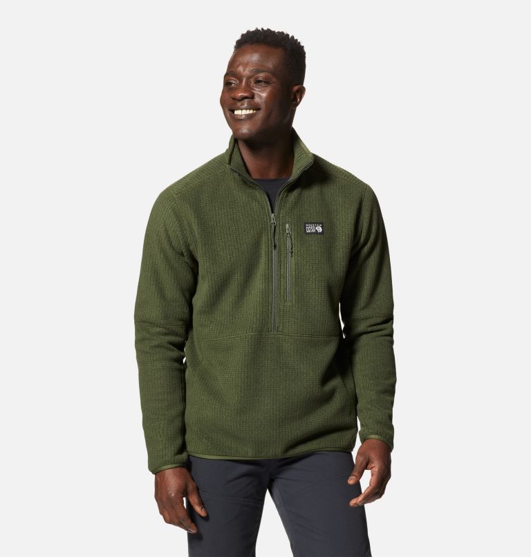 Thumbnail: Men's Explore Fleece Half Zip, Color: Surplus Green, image 5