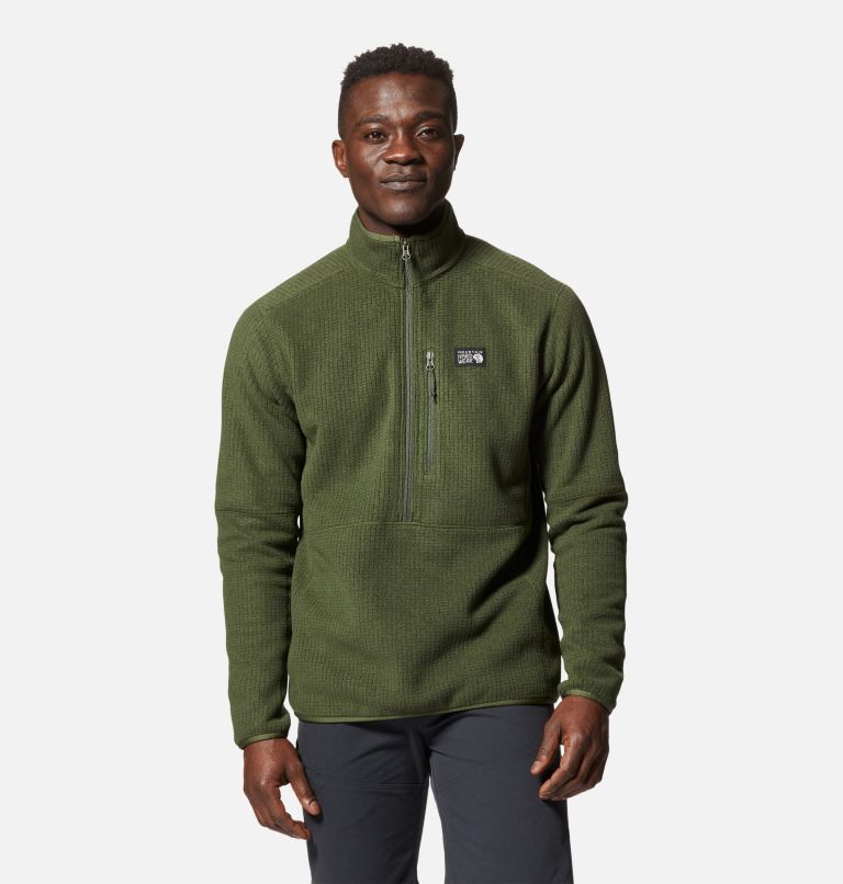 Thumbnail: Men's Explore Fleece Half Zip, Color: Surplus Green, image 1