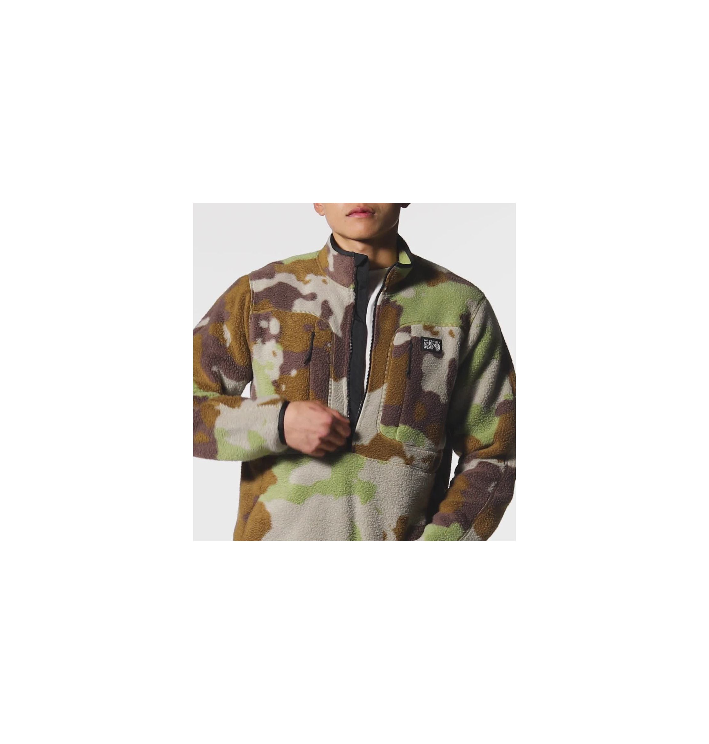 Mountain Hardwear HiCamp Fleece Pullover - Men's Corozo Nut Pines Camo, XXL