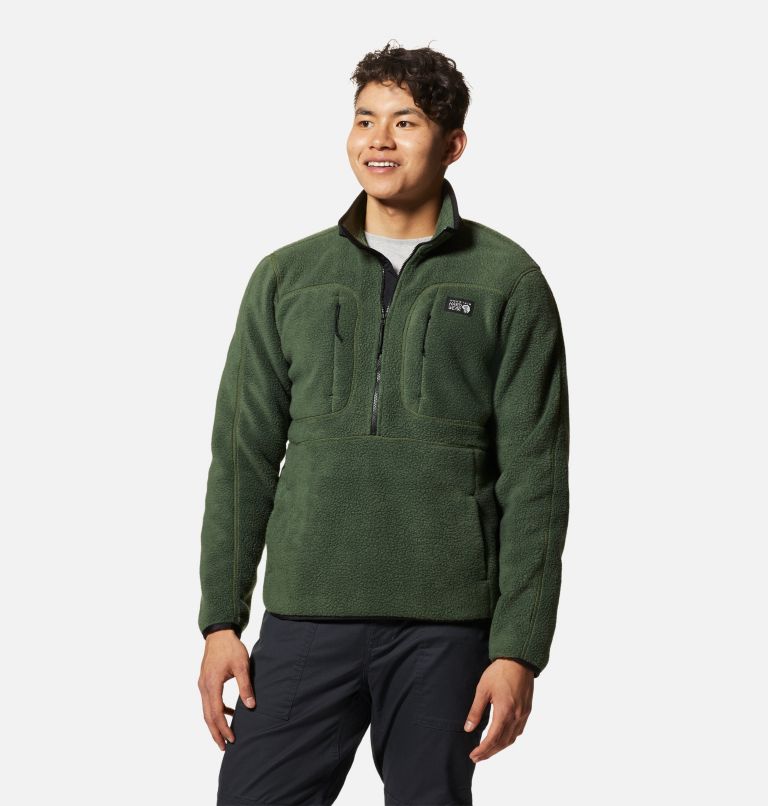 Thumbnail: Men's HiCamp Fleece Pullover, Color: Surplus Green, image 5