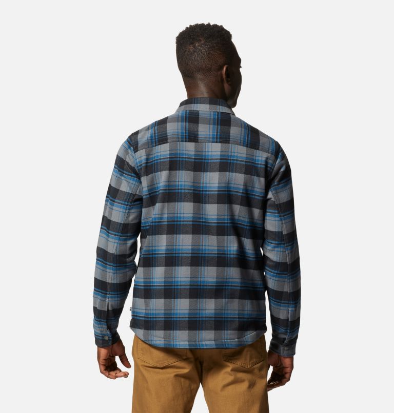 Thumbnail: Men's Outpost Long Sleeve Lined Shirt, Color: Foil Grey Hot Spring Plaid, image 2
