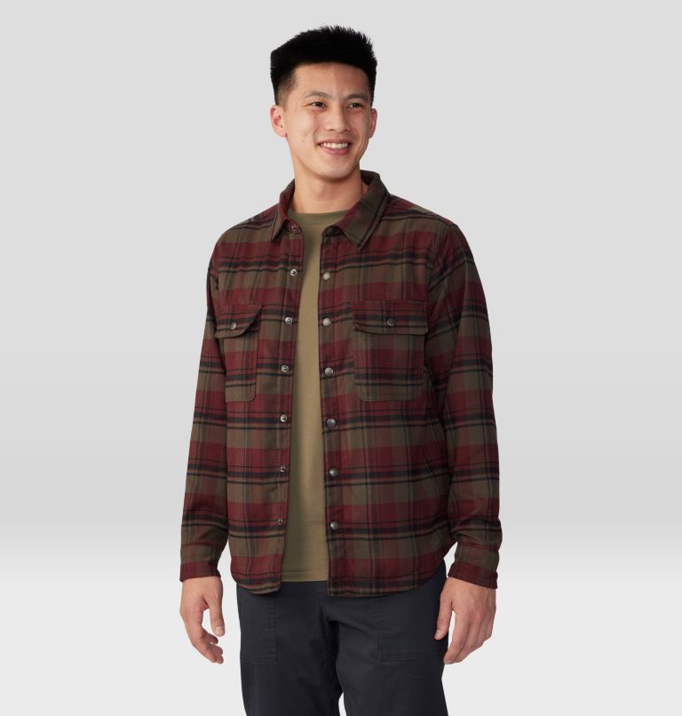 Men's Outpost Long Sleeve Lined Shirt, Color: Ridgeline Hot Spring Plaid, image 7