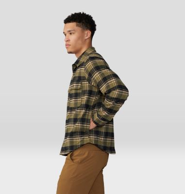Men's Outpost Long Sleeve Lined Shirt, Color: Combat Green Hot Spring Plaid, image 15