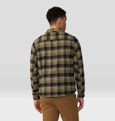 Men's Outpost Long Sleeve Lined Shirt, Color: Combat Green Hot Spring Plaid, image 14