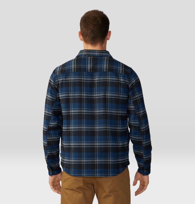 Men's Outpost Long Sleeve Lined Shirt, Color: Hardwear Navy Hot Sprint Plaid, image 2