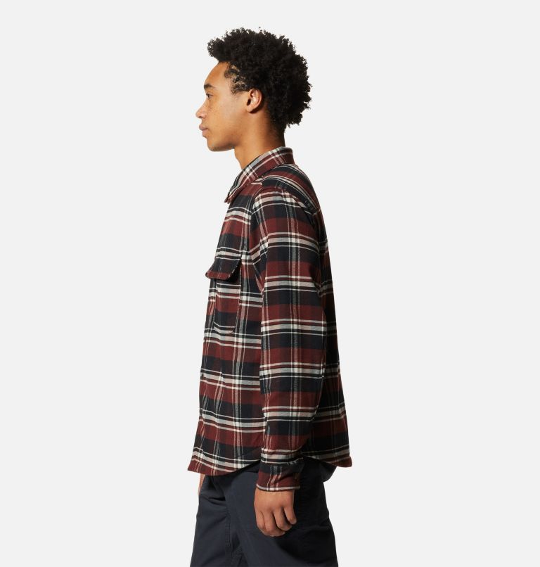 Men's Outpost Long Sleeve Lined Shirt, Color: Washed Raisin Hot Spring Plaid, image 3