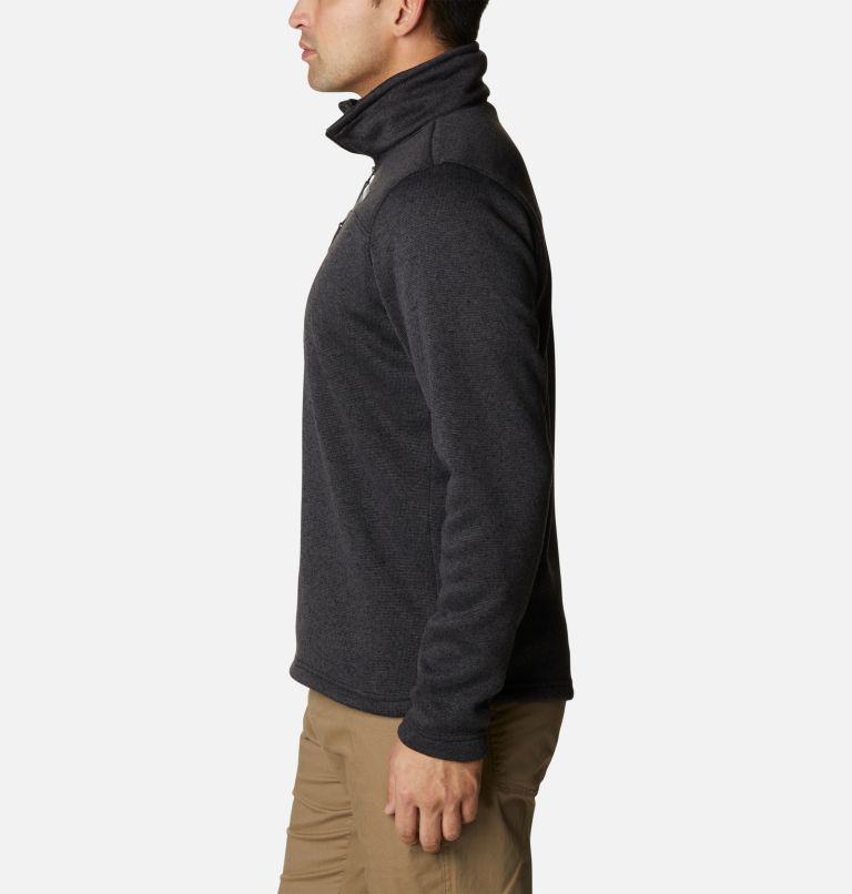Men's Hatchet Hill Half Zip Sweater Fleece Pullover, Color: Black Heather, image 3