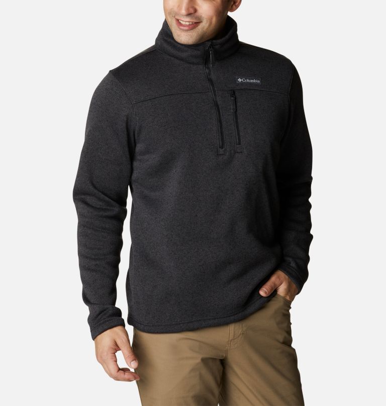 Men's Hatchet Hill Half Zip Sweater Fleece Pullover, Color: Black Heather, image 5