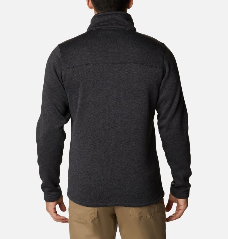 Men's Hatchet Hill Half Zip Sweater Fleece Pullover, Color: Black Heather, image 2