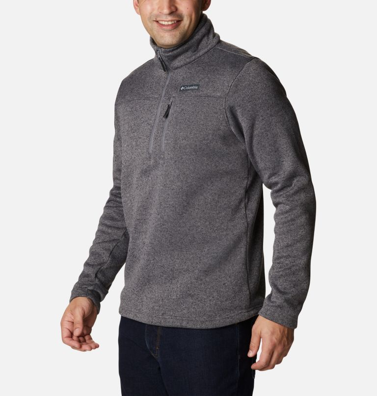 Thumbnail: Men's Hatchet Hill Half Zip Sweater Fleece Pullover, Color: City Grey Heather, image 5