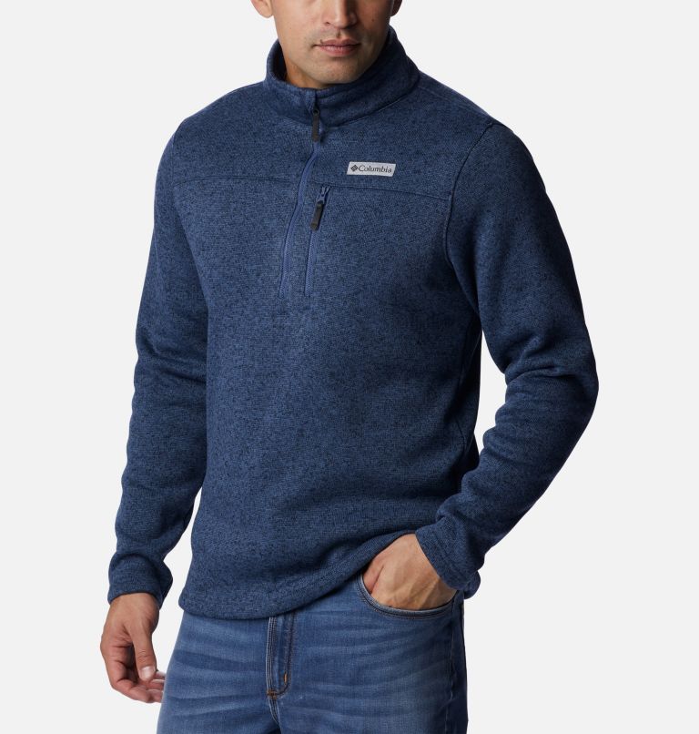 Men's Hatchet Hill Half Zip Sweater Fleece Pullover, Color: Dark Mountain Heather, image 5