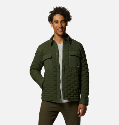 Men's Stretchdown Light Shacket, Color: Surplus Green