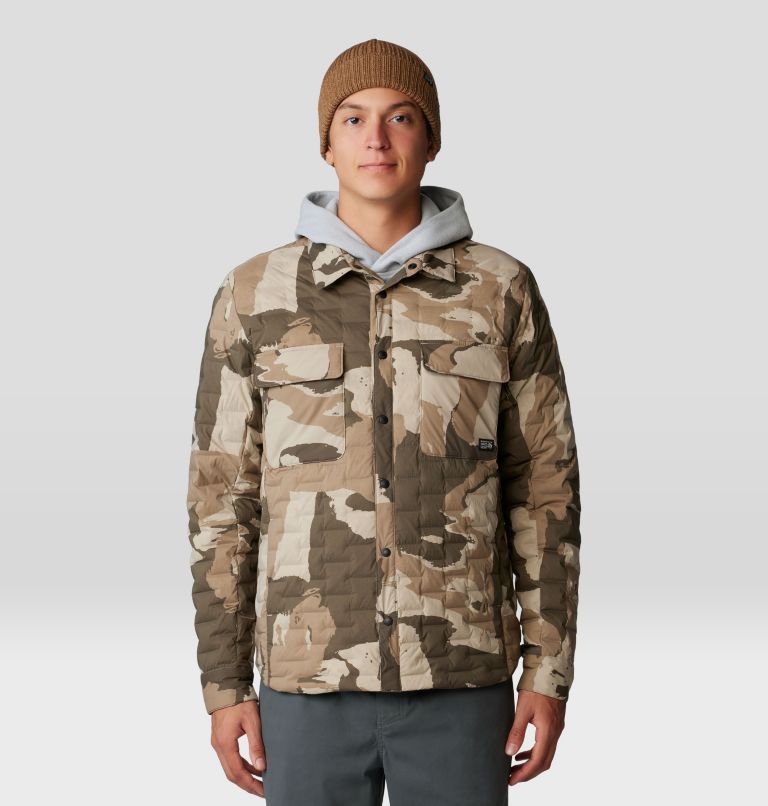 Men's Stretchdown Light Shacket, Color: Badlands Snowdrifts Print, image 6