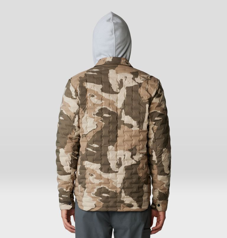 Men's Stretchdown Light Shacket, Color: Badlands Snowdrifts Print, image 2