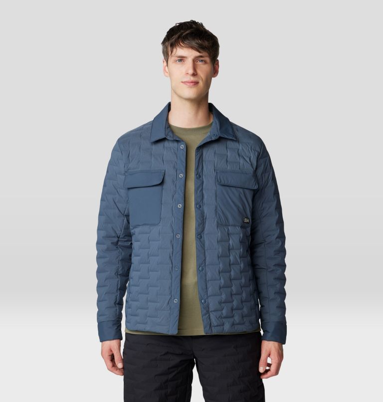 Men's Stretchdown Light Shacket, Color: Moon Blue, image 6