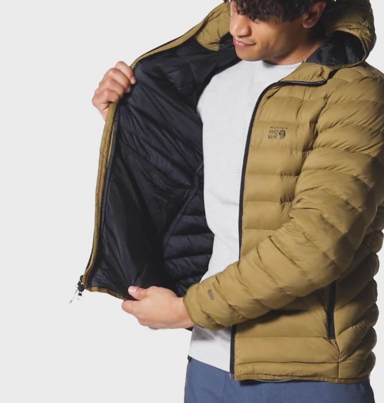 Manteau matelassé à capuchon avec fermeture éclair Deloro Homme, Color: Corozo Nut