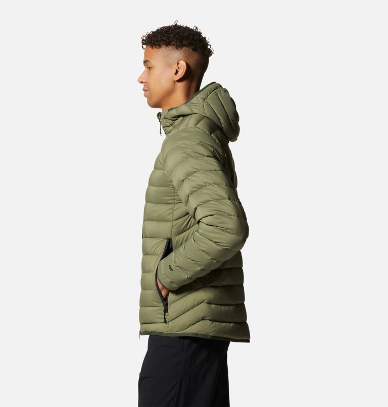 Men's Deloro Down Full Zip Hoody, Color: Surplus Green, image 3