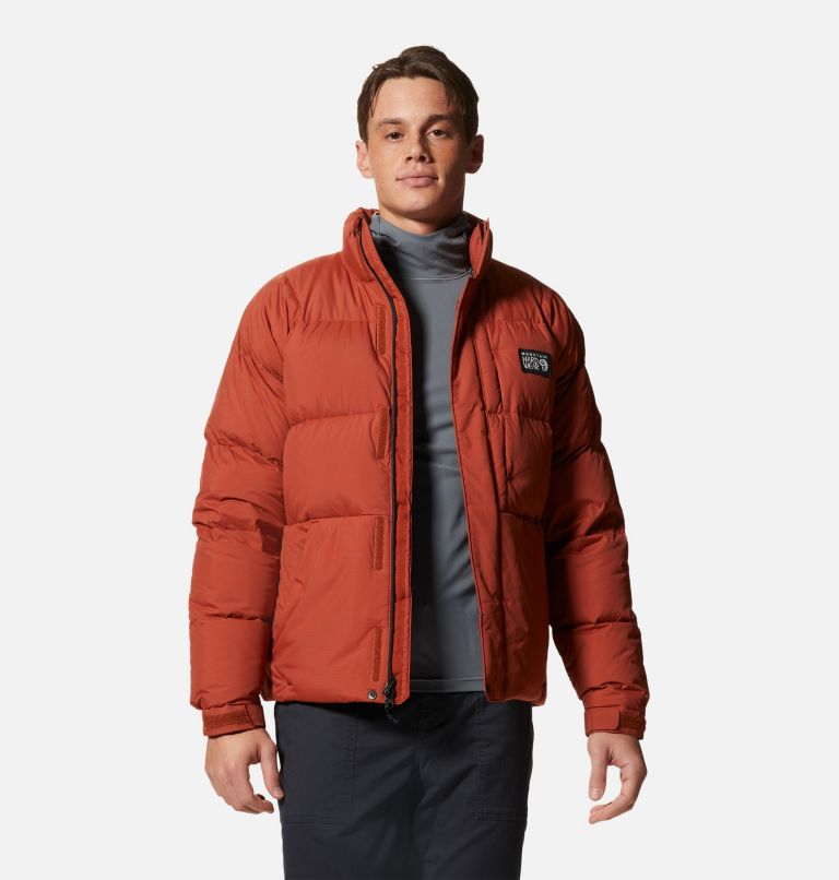 Dark orange puffer clearance jacket