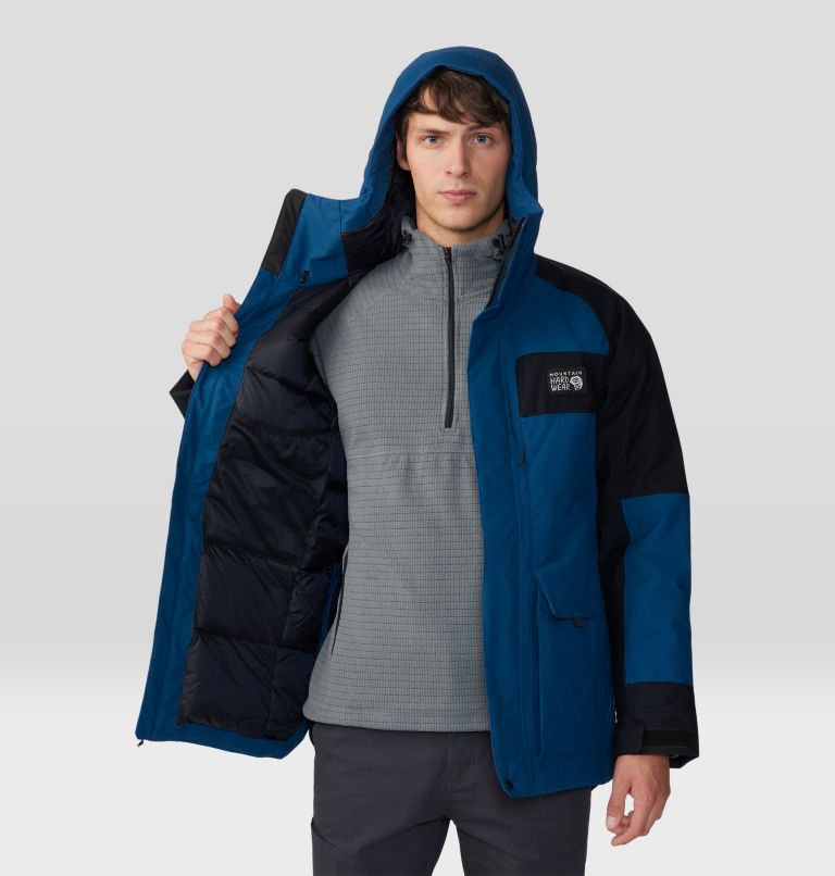 Men's Weather Down Parka, Color: Dark Caspian, Black, image 8