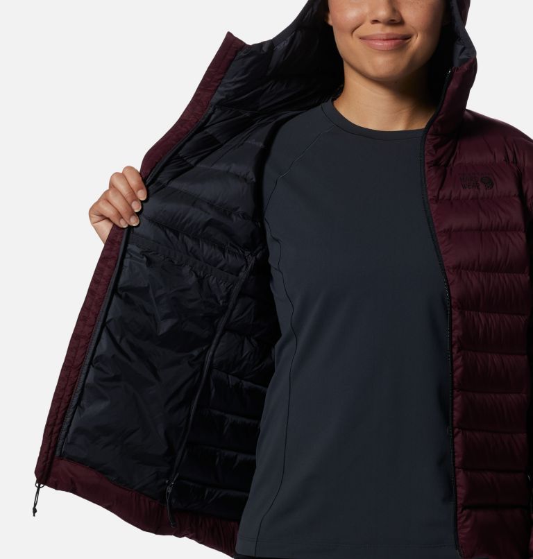 Women's Deloro Down Full Zip Hoody, Color: Cocoa Red, image 8