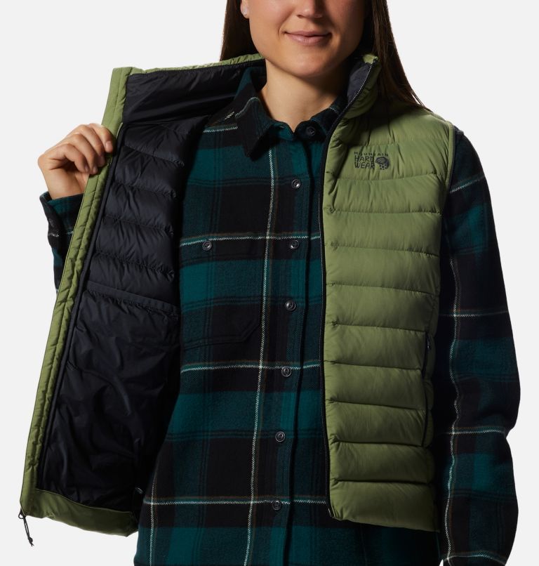 Thumbnail: Women's Deloro Down Vest, Color: Light Cactus, image 6
