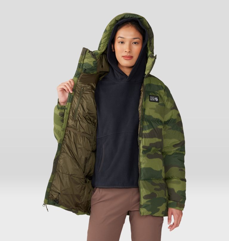 Women's Nevadan Down Parka, Color: Dark Pine Camo Print, image 8