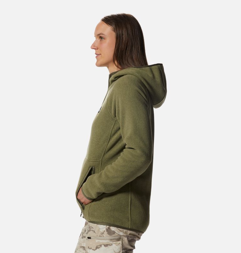 Thumbnail: Women's Polartec® Double Brushed Full Zip Hoody, Color: Stone Green Heather, image 3
