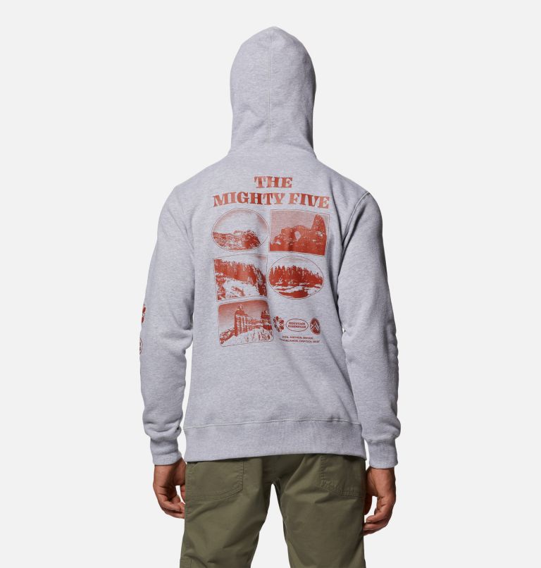 Thumbnail: Men's MHW Mighty Five Pullover Hoody, Color: Hardwear Grey Heather, image 2