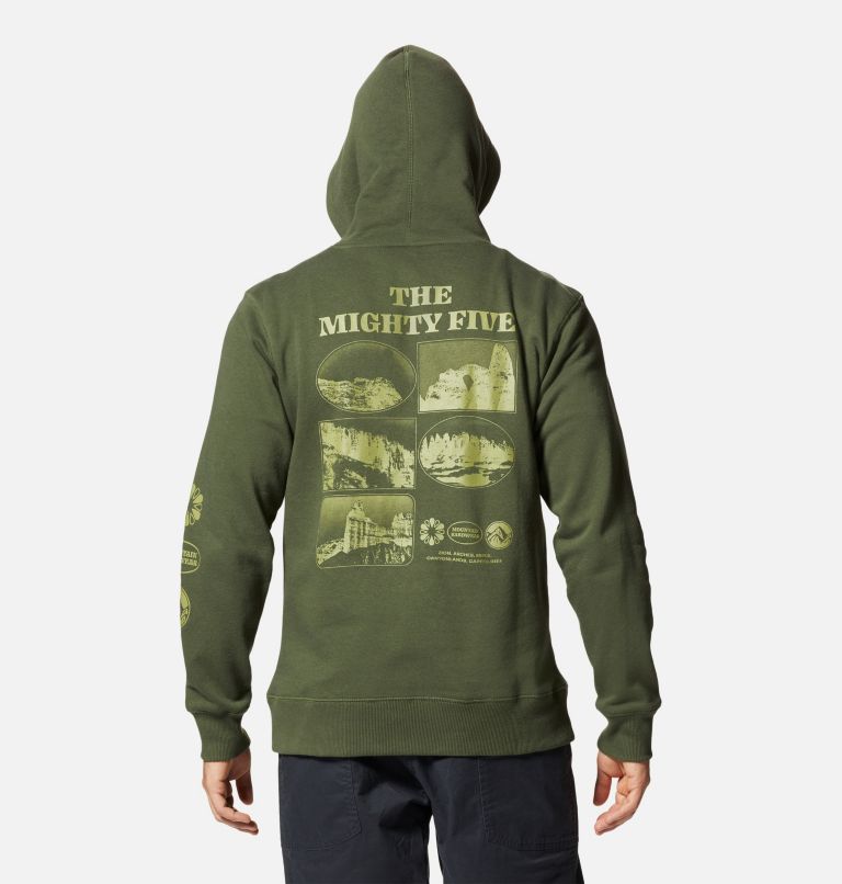Thumbnail: Men's MHW Mighty Five Pullover Hoody, Color: Surplus Green, image 2